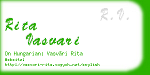 rita vasvari business card