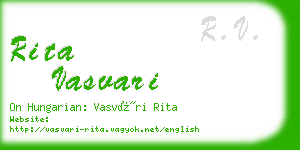 rita vasvari business card